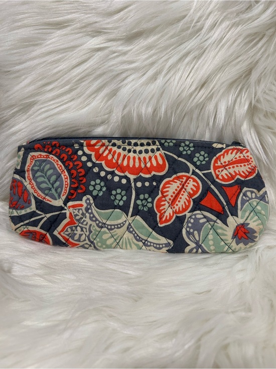 Vera Bradley Accessories - Floral Print Zipper Pouch - Navy, Coral & Mint